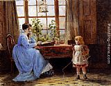 A Mother And Child In An Interior by George Goodwin Kilburne